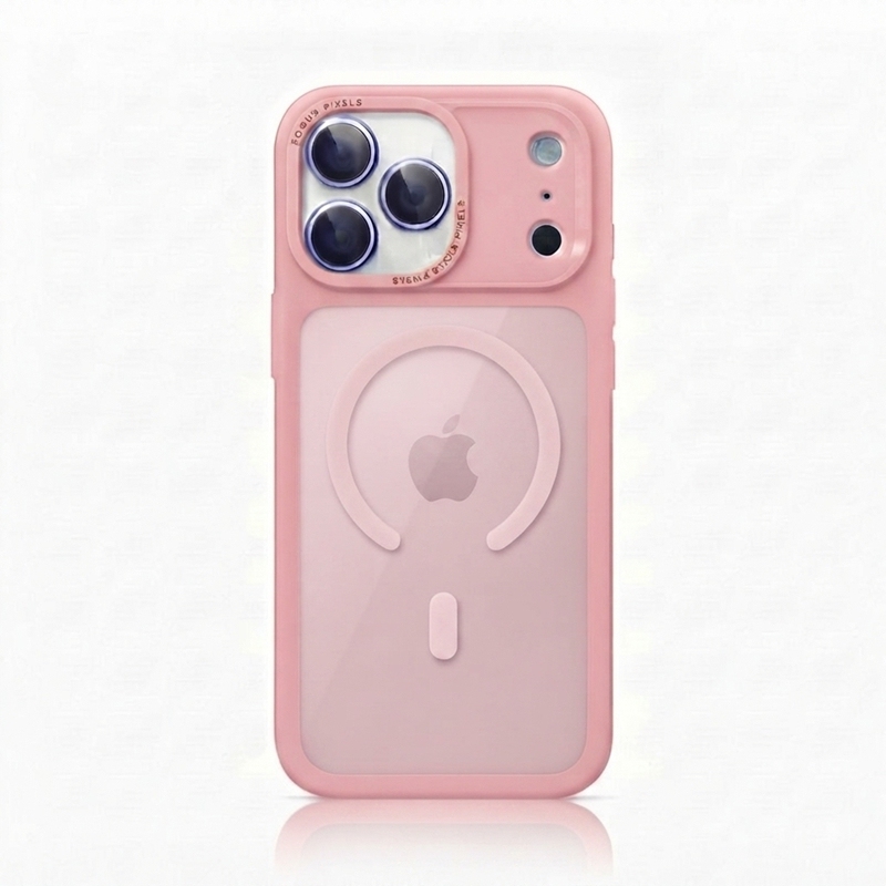 KC26 Coque Ultra-Mince Magnétique | Rose Poudré · Dos Translucide Mat · Rebords Surélevés 1,5 mm · Protection Militaire Anti-Choc