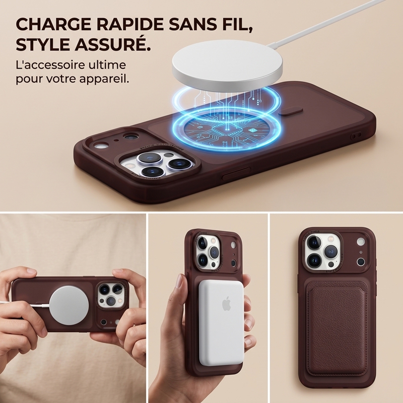 KC26 Coque Translucide Mat | Compatible Charge Rapide Sans Fil · Double Rebord Surélevé 1,5 mm · Anti-Traces · Protection Militaire Anti-Choc