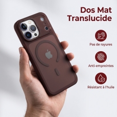 KC26 Coque Translucide Mat | Compatible Charge Rapide Sans Fil · Double Rebord Surélevé 1,5 mm · Anti-Traces · Protection Militaire Anti-Choc