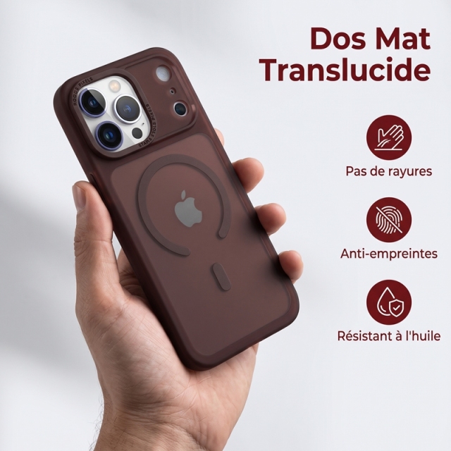 KC26 Coque Translucide Mat | Compatible Charge Rapide Sans Fil · Double Rebord Surélevé 1,5 mm · Anti-Traces · Protection Militaire Anti-Choc