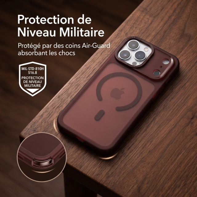 KC26 Coque Translucide Mat | Compatible Charge Rapide Sans Fil · Double Rebord Surélevé 1,5 mm · Anti-Traces · Protection Militaire Anti-Choc