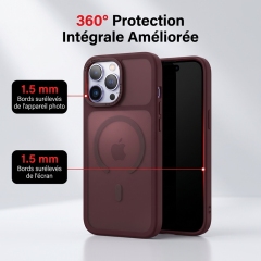 KC26 Coque Translucide Mat | Compatible Charge Rapide Sans Fil · Double Rebord Surélevé 1,5 mm · Anti-Traces · Protection Militaire Anti-Choc