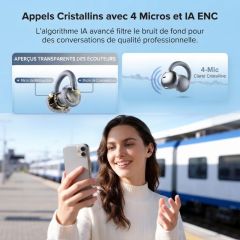 C5 WEBUDS Open EarRing Écouteurs à Clip sans Fil, 50 h d'Autonomie, Étanche IPX, Bluetooth 5.3, Confort Toute la Journée