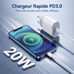 J8540 20W PD3.0 USB‑C Fast Charger, EU Plug Type‑C Wall Power Adapter