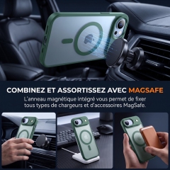 KC26 Coque MagSafe Bicolore Mate‑Translucide pour iPhone 17 Air, Étui Antichoc avec Protection Surélevée de l'Objectif