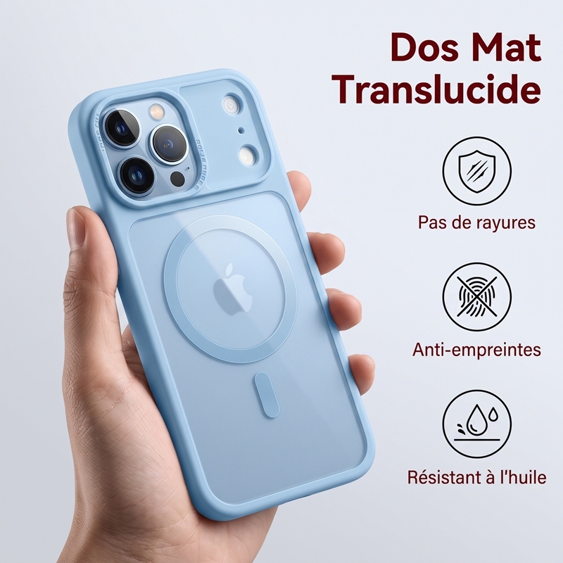 KC26 Coque à Aimant Puissant | Compatible MagSafe · Double Rebord Surélevé 1,5 mm · Dos Mat Anti-Traces · Protection Militaire Anti-Choc