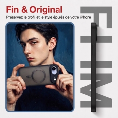 KC26 Coque MagSafe Mate Translucide pour iPhone 17 Air, Étui Antichoc avec Rebord Surélevé pour Objectif