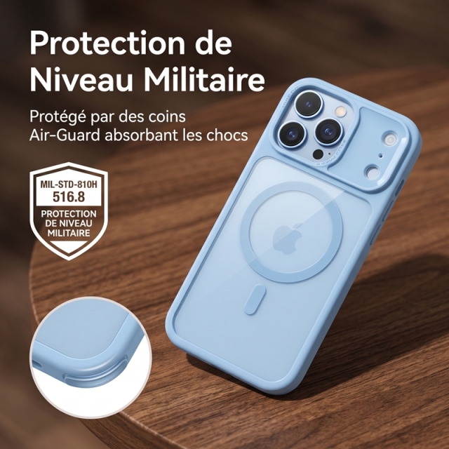 KC26 Coque à Aimant Puissant | Compatible MagSafe · Double Rebord Surélevé 1,5 mm · Dos Mat Anti-Traces · Protection Militaire Anti-Choc