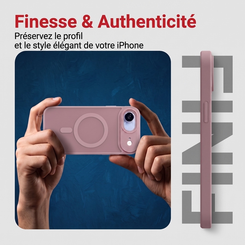KC26 Coque MagSafe Mate Translucide pour iPhone 17 Air, Étui de Protection Antichoc avec Protection Intégrale de l'Objectif