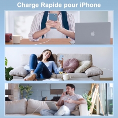 J8542 20W PD Fast Charger Kit, EU Plug Wall Charger with USB‑C to Lightning Cable for iPhone