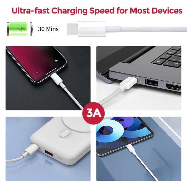 F9002 USB‑C to USB‑C Fast Charging Cable,3A High‑Speed Data Transfer 480Mbps Tinned Copper Type‑C Charger Cord for iPhone 16,MacBook,iPad,Samsung