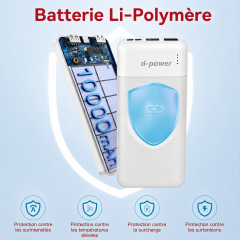 P8283 Batterie Externe Fine 10000 mAh, Charge Rapide SCP 22,5 W, Câble USB‑C Intégré, Banque d'Alimentation Légère de Poche pour iPhone, Samsung