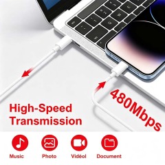 F9002 USB‑C to USB‑C Fast Charging Cable,3A High‑Speed Data Transfer 480Mbps Tinned Copper Type‑C Charger Cord for iPhone 16,MacBook,iPad,Samsung