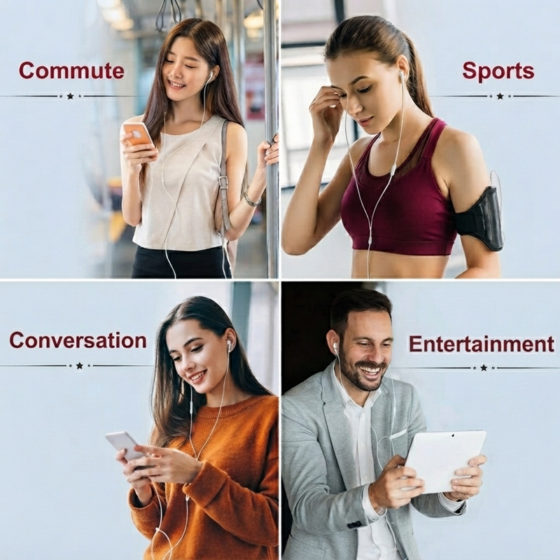 K6055 USB‑C Wired Earphones, In‑Ear Headphones with Mic & Volume Control, Ergonomic Comfort‑Fit Type‑C Earbuds for iPhone 16, Samsung, Huawei, iPad