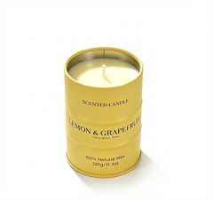 Bougie parfumée Citron & Pamplemousse, bougie en cire naturelle forme bidon