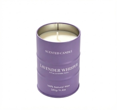 Lavender Whisper Scented Candle, Barrel‑Shaped Natural Wax Candle