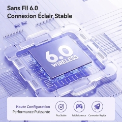 Écouteurs Bluetooth Sans Fil à Clip Oreille Ouverts Violet Lilas, Étui de Charge avec Miroir, Bijou Papillon DIY Amovible, Audio Spatial pour le Sport