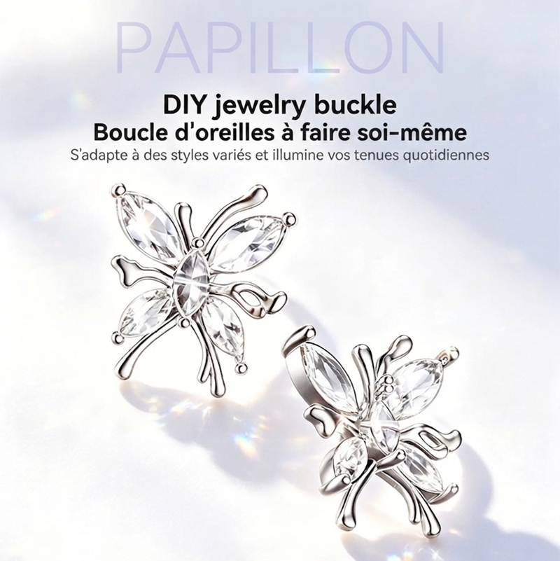 Butterfly Decor Open‑Ear Clip‑on Wireless Headphones, Bone Conduction Earbuds for Sport Office