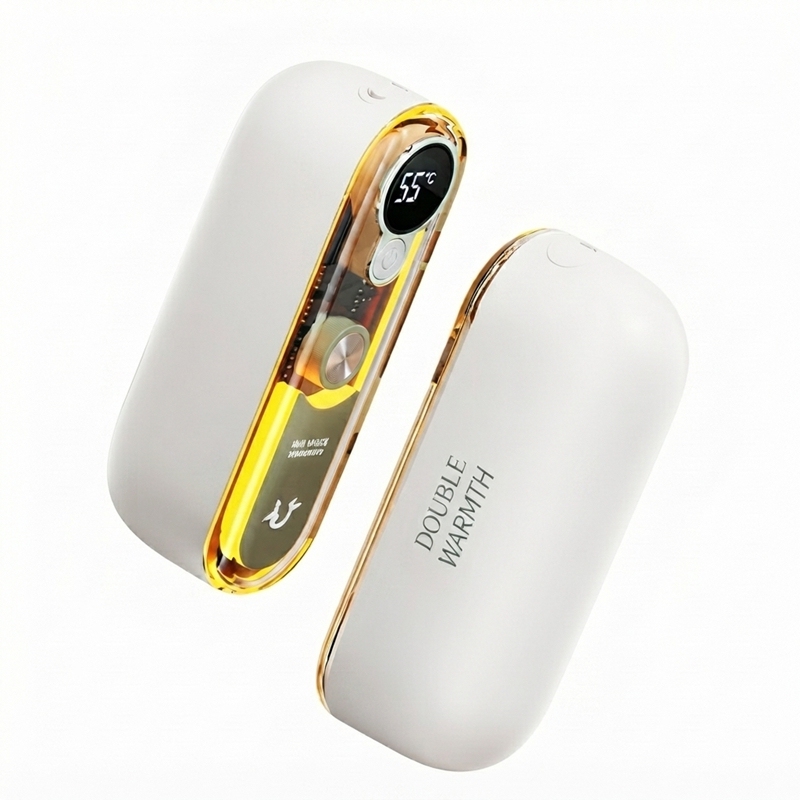 Chauffette de Mains Rechargeable Détachable Double Face, 10000 mAh, Affichage Numérique LED, 4 Niveaux de Chaleur, Cadeau d’Hiver