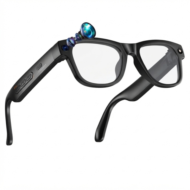 G02 Lunettes Intelligentes AI G02, Caméra HD 8MP Photo/Vidéo, Traduction IA en Temps Réel, Appel Bluetooth, Audio Ouvert, Verres Anti-Lumière Bleue