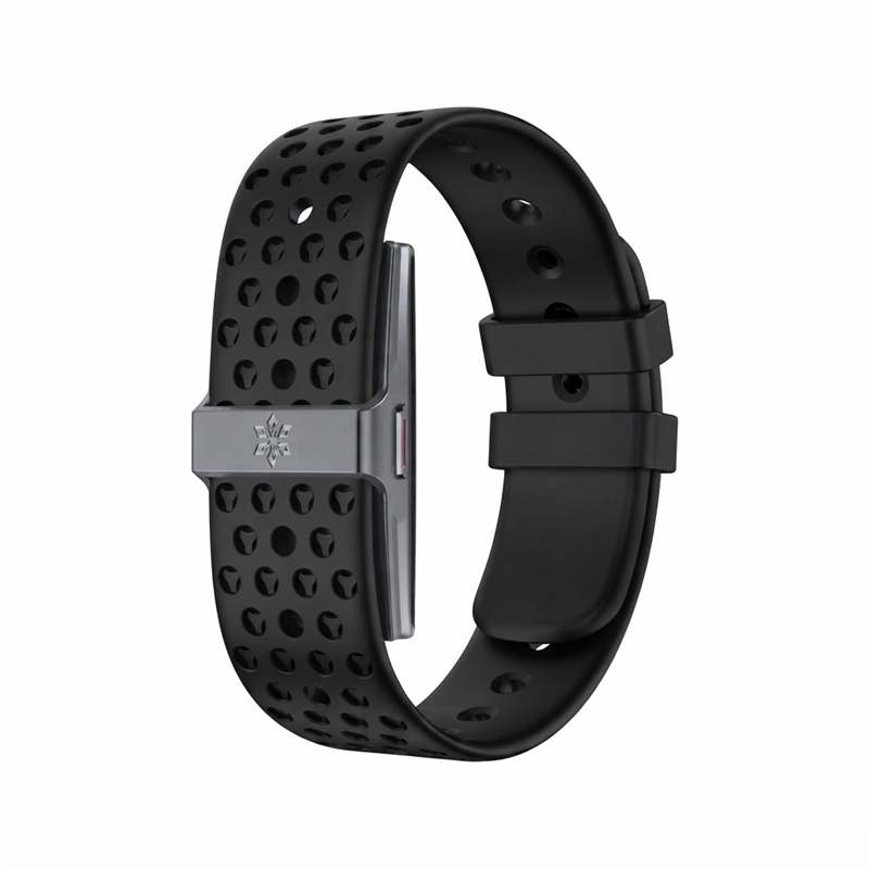 L02B Bracelet connecté fitness étanche IP68, surveillance fréquence cardiaque et VRC, compteur de calories, bande perforée respirante, sans écran