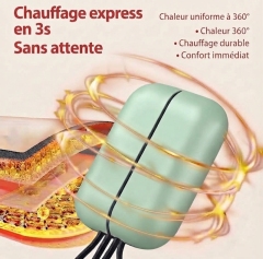 JLD606 Chauffe‑mains vert menthe avec écran numérique, batterie externe 2‑en‑1 rechargeable, 3 niveaux de température, chauffage rapide en 3 secondes
