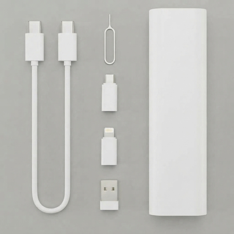 ST006 Pen‑Shaped 60W PD Fast Charge Cable Storage Kit, Multi‑Adapter Set with SIM & Memory Card Holder, Pocket‑Size Travel Digital Accessory