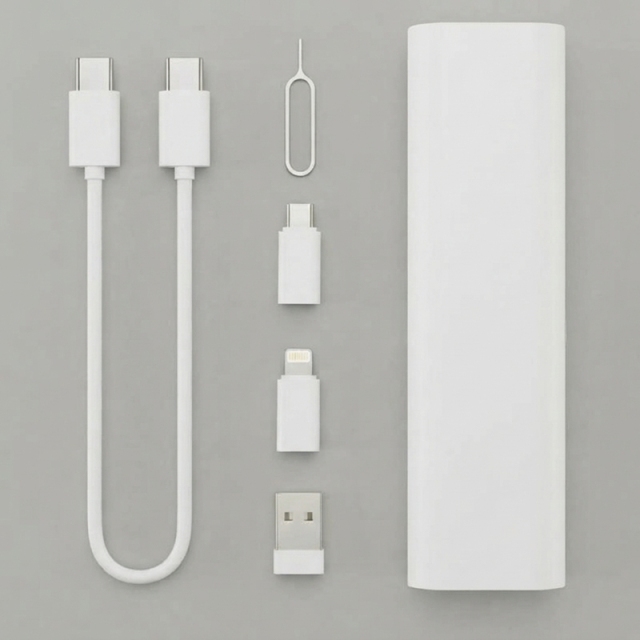 ST006 Pen‑Shaped 60W PD Fast Charge Cable Storage Kit, Multi‑Adapter Set with SIM & Memory Card Holder, Pocket‑Size Travel Digital Accessory