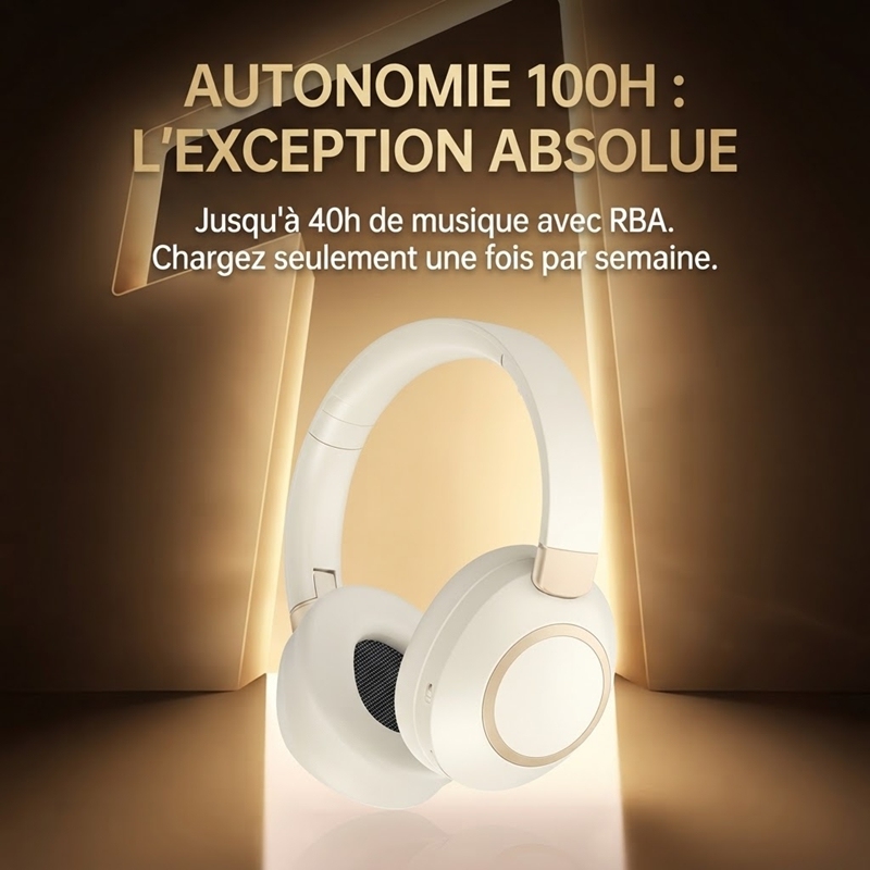 VJE85 ANC Active Noise Cancelling Over‑Ear Bluetooth Headphones, 100H Playtime, Soft Protein Leather Memory Foam Ear Cups, Clear Call, Multi‑Device Connection Wireless Headset