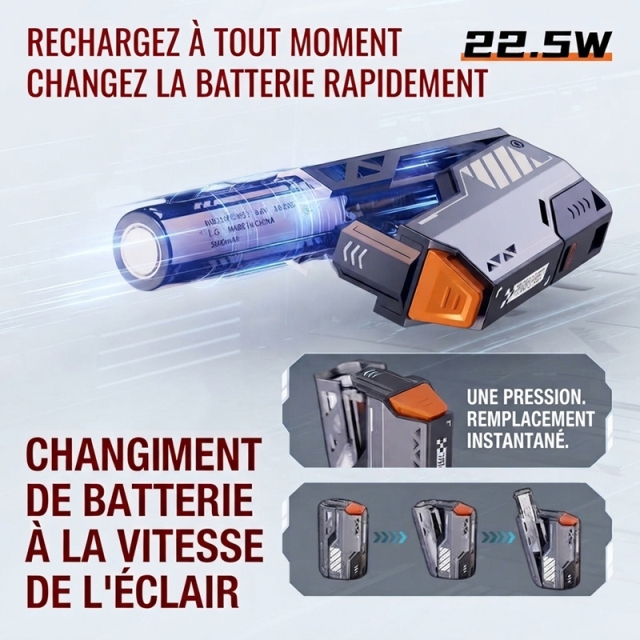 Banque d'alimentation modulaire à batterie interchangeable, charge rapide 22,5W, power bank extérieur style mécha, batterie remplaçable pour voyage et camping