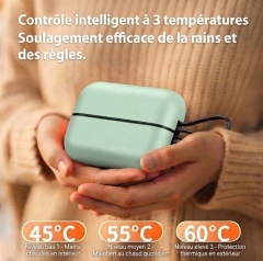 JLD606 Chauffe‑mains vert menthe avec écran numérique, batterie externe 2‑en‑1 rechargeable, 3 niveaux de température, chauffage rapide en 3 secondes