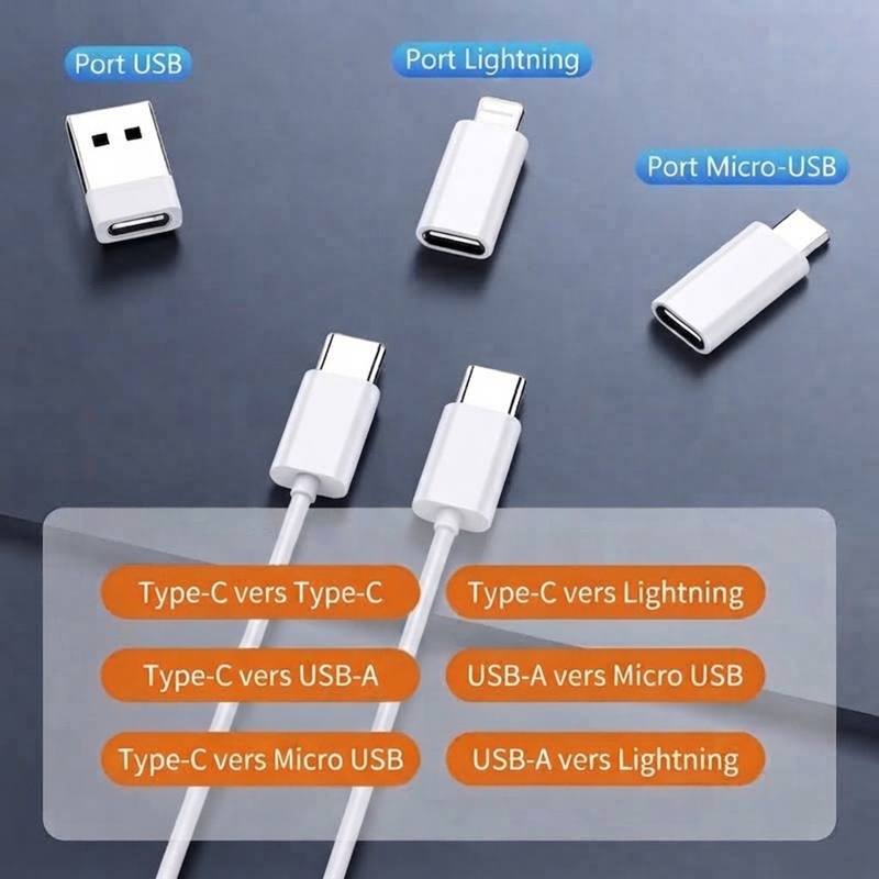 ST006 Pen‑Shaped 60W PD Fast Charge Cable Storage Kit, Multi‑Adapter Set with SIM & Memory Card Holder, Pocket‑Size Travel Digital Accessory