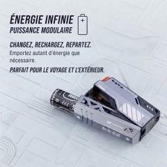 Banque d'alimentation modulaire à batterie interchangeable, charge rapide 22,5W, power bank extérieur style mécha, batterie remplaçable pour voyage et camping