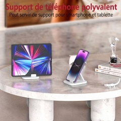 ST001 Boîte de rangement de câbles multifonction tout‑en‑un avec miroir maquillage et support téléphone, kit de câbles adaptateurs de voyage