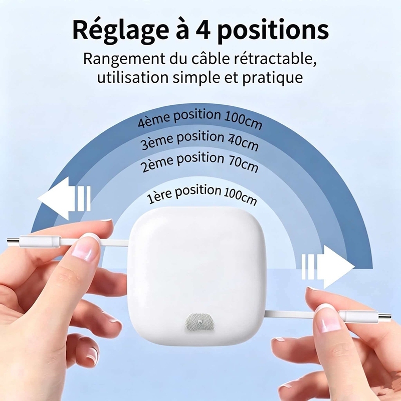 ST003 Boîte de rangement tout‑en‑un avec doubles câbles rétractables, kit numérique voyage multi‑adaptateur avec support téléphone intégré, rangement cartes SIM et carte mémoire