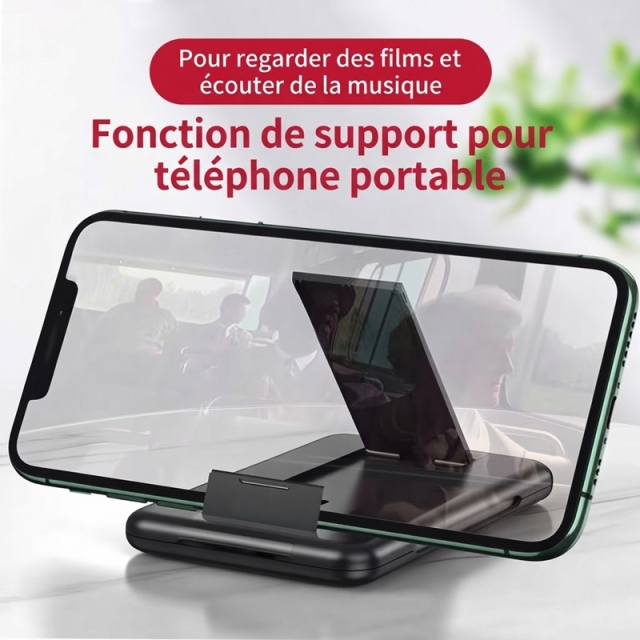 ST005 Boîte de rangement de câbles tout‑en‑un charge rapide PD 60W, câbles rétractables avec adaptateurs magnétiques, support téléphone intégré, rangement cartes SIM, kit numérique de voyage portable