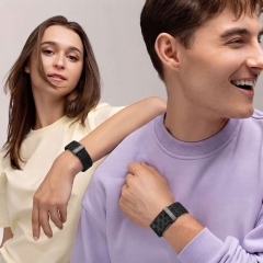 L02B Bracelet connecté fitness étanche IP68, surveillance fréquence cardiaque et VRC, compteur de calories, bande perforée respirante, sans écran