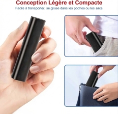 ST006 Kit de rangement de câble format stylo noir charge rapide PD 60W, ensemble multi‑adaptateurs avec rangement cartes SIM et mémoire, accessoire de voyage format poche