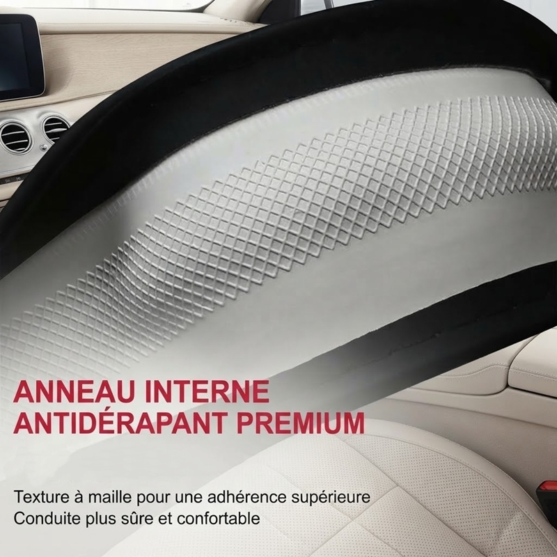 JX-019 Housse de volant automobile motif fibre de carbone vert menthe, protection ergonomique 3D antidérapante en cuir perforé respirant, adaptabilité universelle