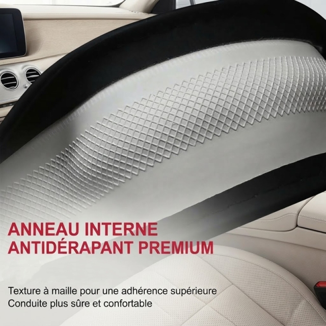 JX-019 Housse de volant automobile motif fibre de carbone vert menthe, protection ergonomique 3D antidérapante en cuir perforé respirant, adaptabilité universelle