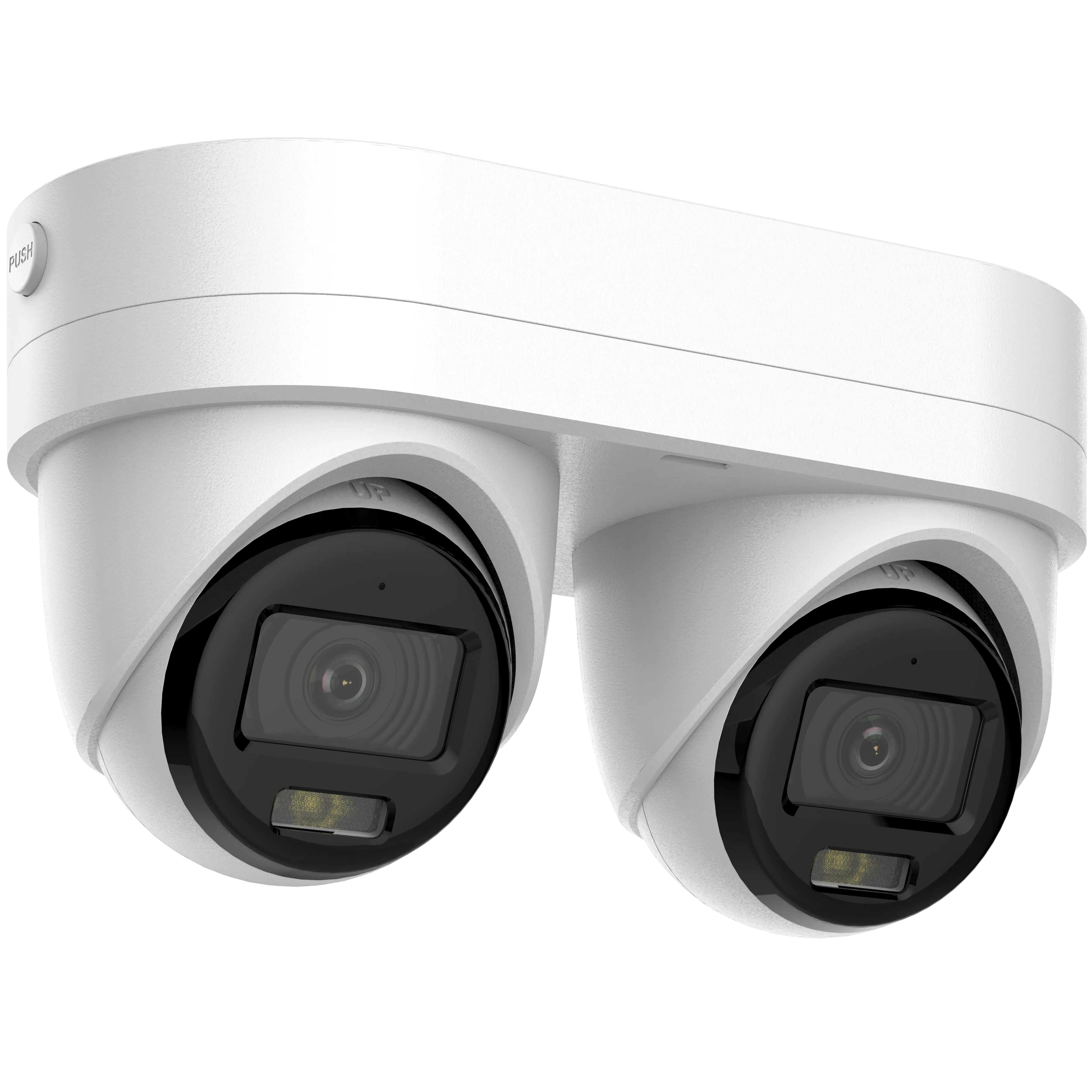 Dual lens 2*4MP IP camera, strobe red and blue light, active deterrence camera