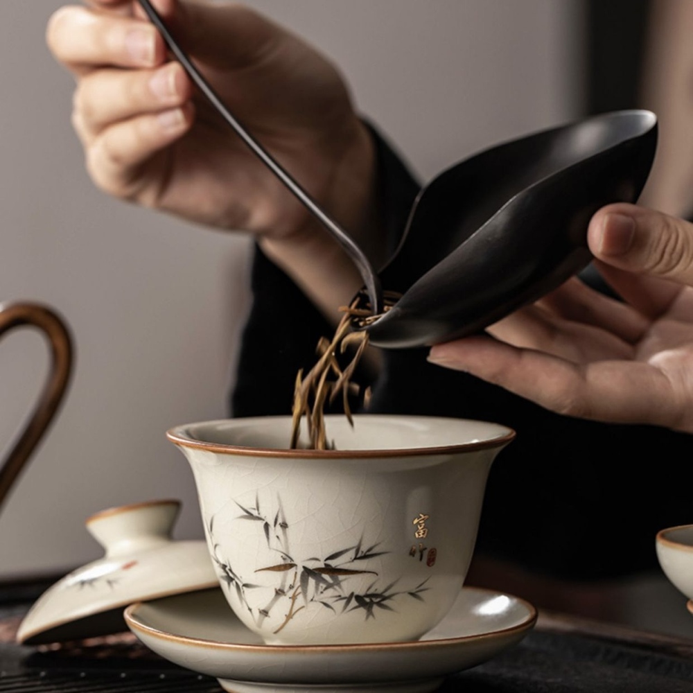 Luxury Ru Kiln Ceramic Tea Set - Signature Crackle Glaze Household Collection