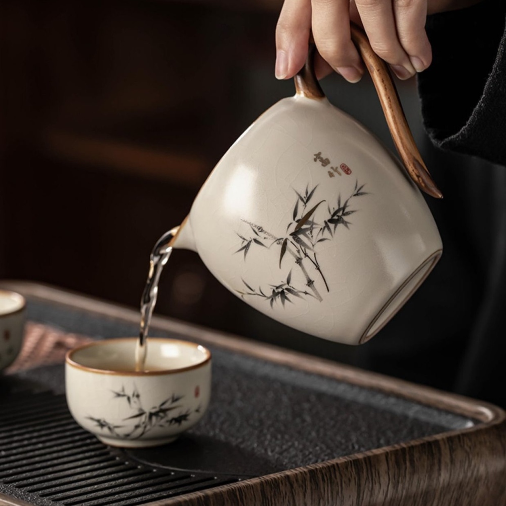 Luxury Ru Kiln Ceramic Tea Set - Signature Crackle Glaze Household Collection