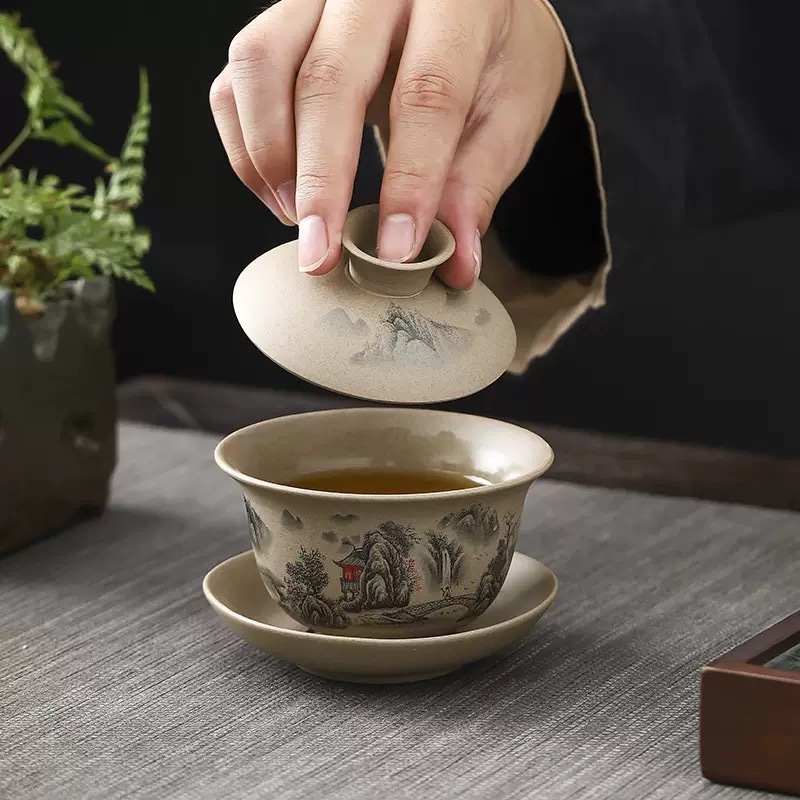 High-End Chinese Ceramic Dragon Egg Teapot Set - Elegant Kung Fu Tea Collection