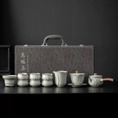 Moon White Ru Kiln Side-Handle Teapot Set