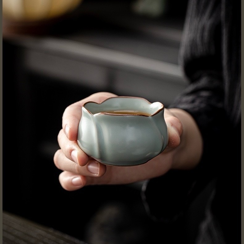 Premium Dehua Ru Kiln Side-Handle Teapot Set - Traditional Ceramic Kung Fu Teaware