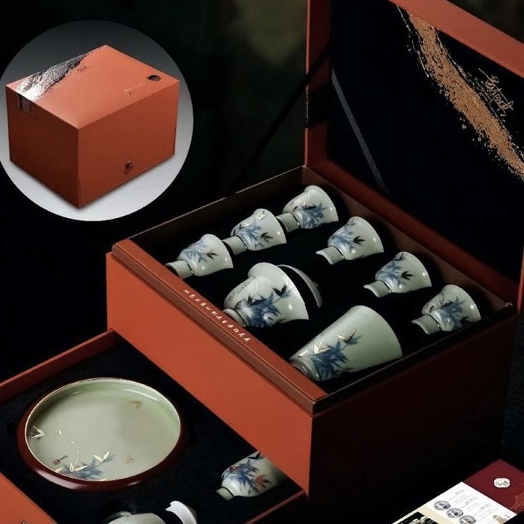 Gao Feng Ao Ran Ice Type Jade Porcelain Kung Fu Tea Set - Light Luxury Tea Ceremony Collection