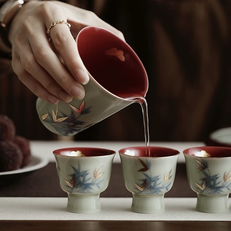 Gao Feng Ao Ran Ice Type Jade Porcelain Kung Fu Tea Set - Light Luxury Tea Ceremony Collection