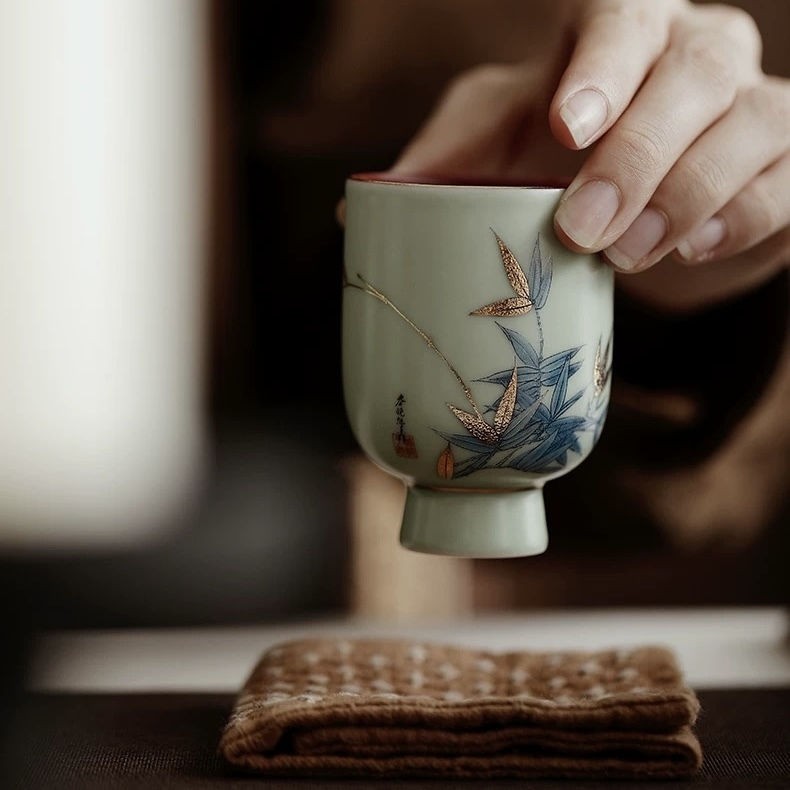 Gao Feng Ao Ran Ice Type Jade Porcelain Kung Fu Tea Set - Light Luxury Tea Ceremony Collection