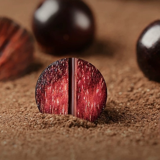 Natural Golden Vein Red Sandalwood Mala Bracelet